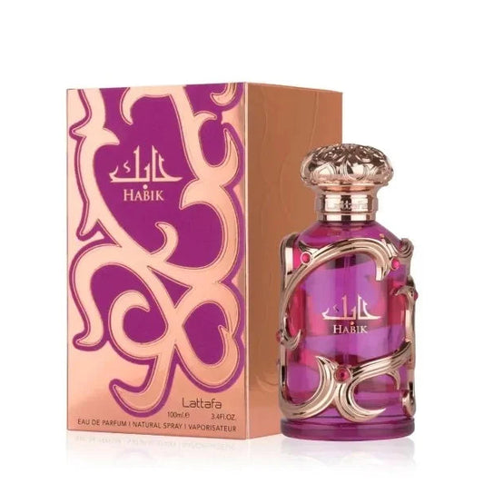 Habik perfume bottle and packaging on a white background
