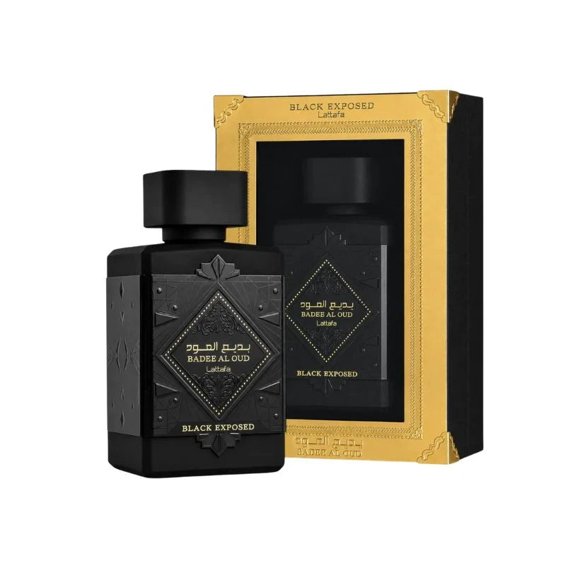 Lattafa Bade’e Al Oud Black Exposed Eau de Parfum – 3.4 oz (100 ml)